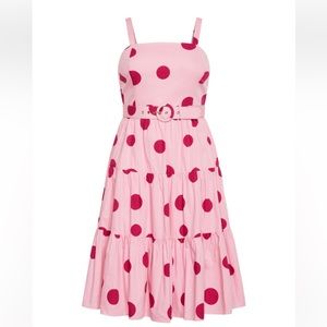 NWT City Chic Pearl Dress - Pink Spot M 16